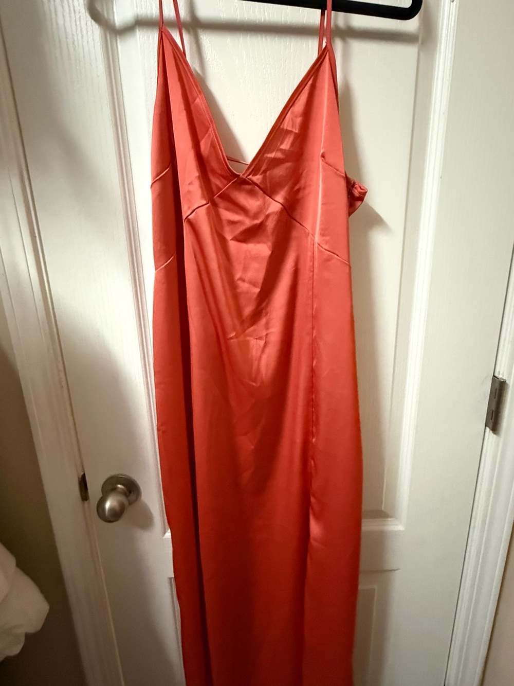 H&M Coral Red Satin Slip Dress